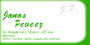 janos pevecz business card